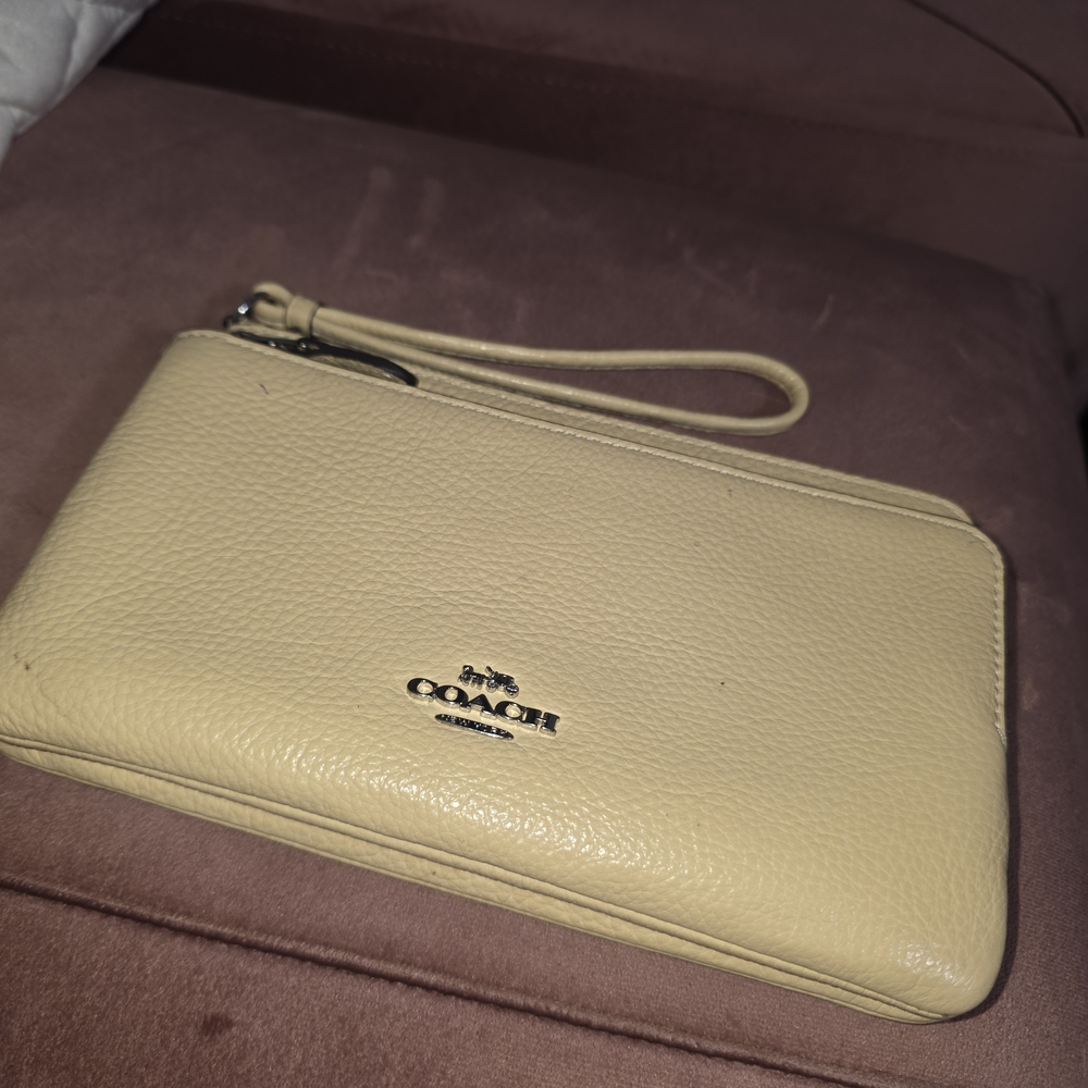 Coach Cream Wristlet